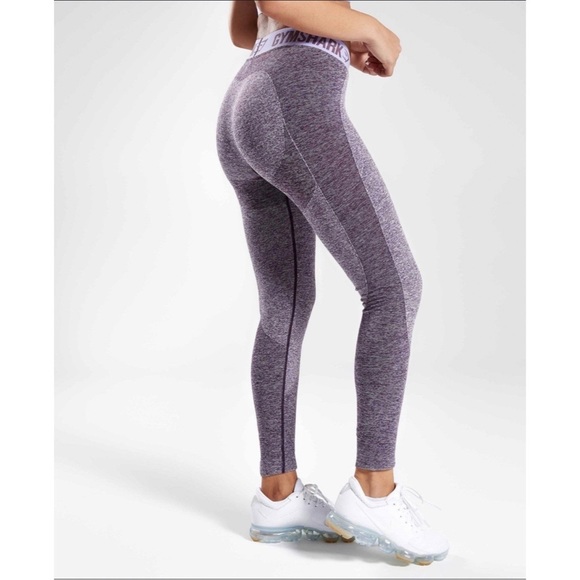 Gymshark Pants - Gymshark Flex Leggings Purple Marl / Pastel Lilac Medium